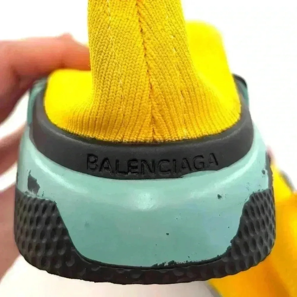 Balenciaga Speed High-Top Yellow Sneakers in size 36EU /6 US women's- pre-loved - Picture 17 of 17